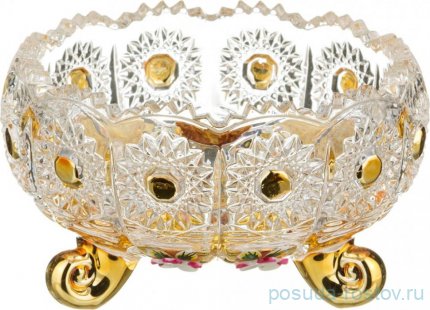 Конфетница 11 см на 3-х ножках &quot;LEFARD GOLD GLASS&quot; / 187578