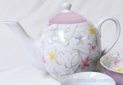 Заварочный чайник 1,4 л &quot;Александра /Нежные лилии /Розовая&quot; / 158522