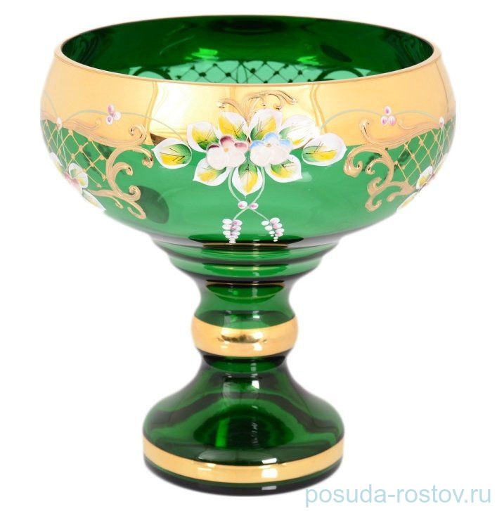 Ваза для конфет 21 см н/н "Лепка зеленая" E-S / 125297