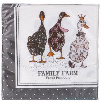 Салфетки бумажные 33 х 33 см 20 шт 3-х слойные &quot;Family farm&quot; / 337301