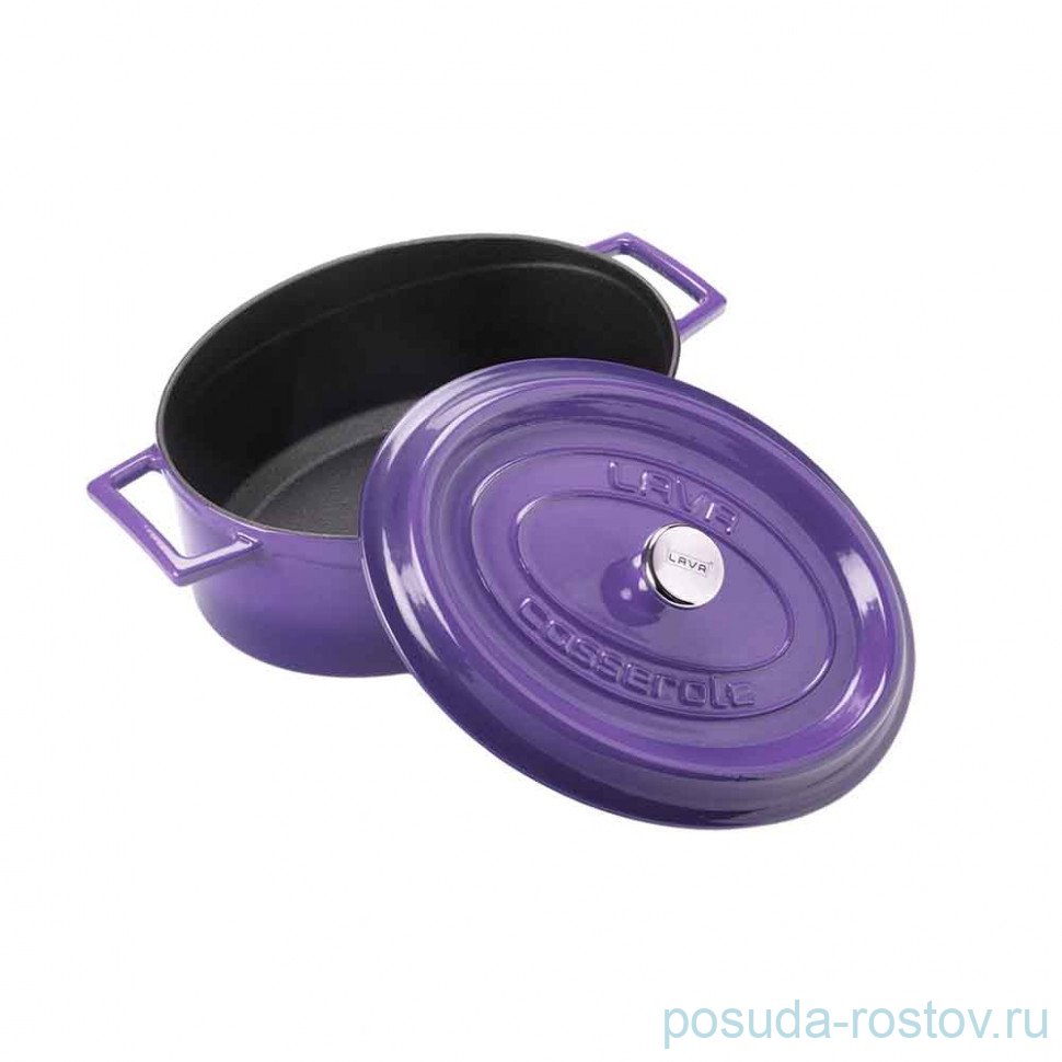 Кастрюля 27 см с крышкой овальная "Lava /Majolica Aubergine" / 336053