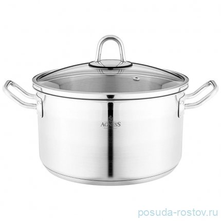 Кастрюля 22 x 12 см со стеклянной крышкой 4,2 л agness / 339525