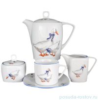 Кофейный сервиз на 6 персон 15 предметов &quot;Тетра /Гуси&quot;  / 059891