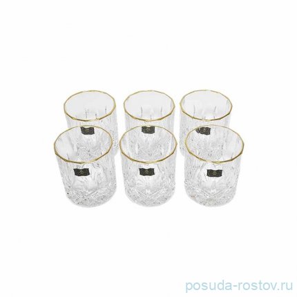 Стаканы для виски 300 мл 6 шт &quot;Опера /Отводка золото&quot; AS Crystal / 335310