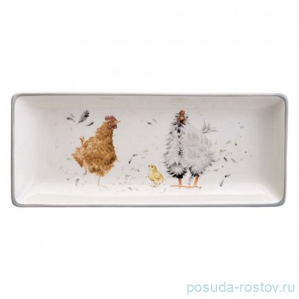 Блюдо 28 х 12 х 3 см прямоугольное &quot;Funny hens&quot; / 368017