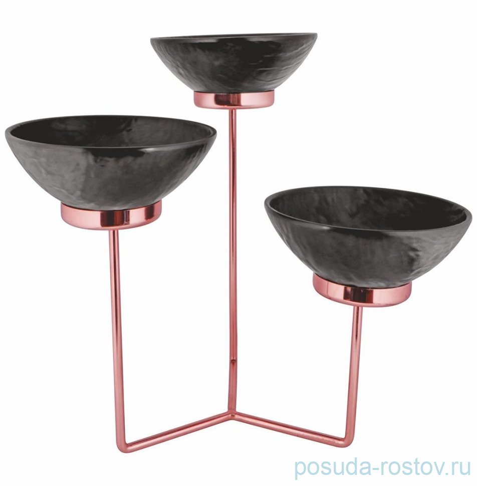Стойка металлическая для выкладки + три салатника,52*52*49 см,  P.L.--Hotelware / 367940