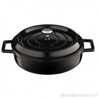 Кастрюля 28 см с крышкой литой чугунный 3,5 л &quot;LAVA /BLACK&quot; / 154624