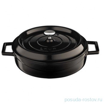 Кастрюля 28 см с крышкой литой чугунный 3,5 л &quot;LAVA /BLACK&quot; / 154624