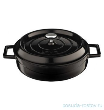 Кастрюля 28 см с крышкой литой чугунный 3,5 л &quot;LAVA /BLACK&quot; / 154624