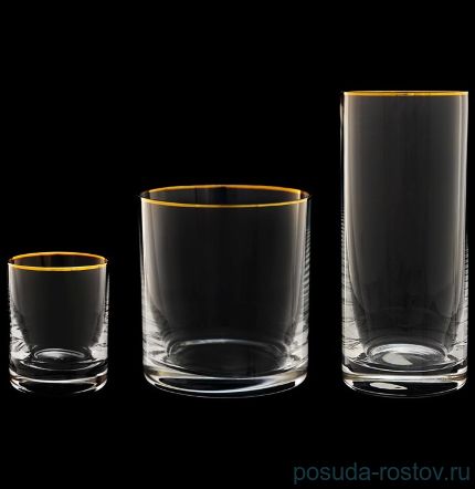 Стаканы для виски 280 мл 6 шт &quot;Гольф /Золотая отводка&quot; / 018166