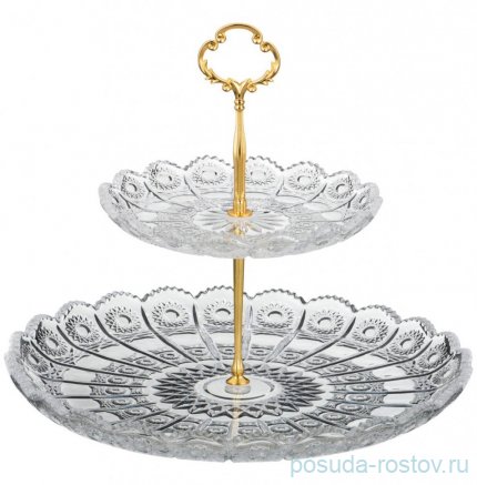 Этажерка 28,5 см 2-х ярусная &quot;MUZA CRYSTAL&quot; (18, 30 см) / 187599