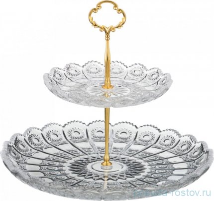 Этажерка 28,5 см 2-х ярусная &quot;MUZA CRYSTAL&quot; (18, 30 см) / 187599