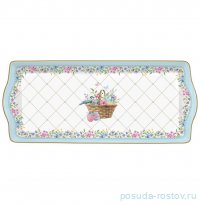 Блюдо 35 х15 см прямоугольное &quot;Корзина с цветами /Spring Bloom&quot; / 369070