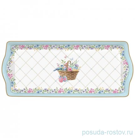 Блюдо 35 х15 см прямоугольное &quot;Корзина с цветами /Spring Bloom&quot; / 369070
