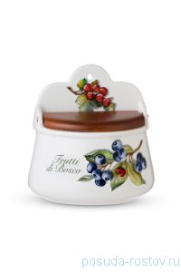 Банка для сыпучих продуктов 18 см с деревянной крышкой &quot;Artigianato ceramico /Лесные ягоды&quot; / 243553