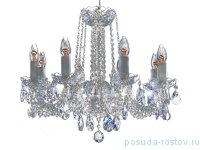 Люстра 8 рожковая никель /хрусталь &quot;Роял&quot; / 046855