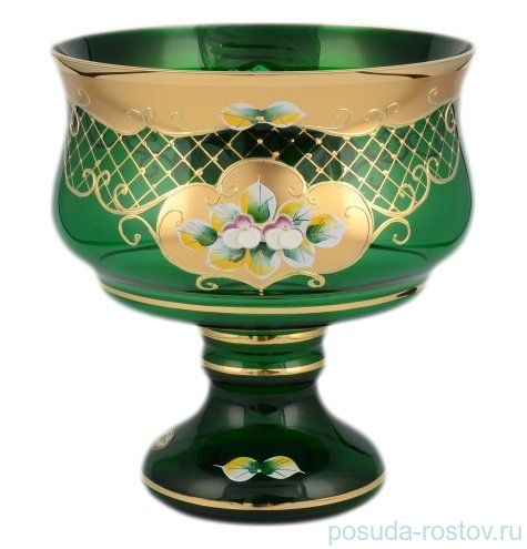 Конфетница 20 см н/н зеленая "Лепка /сеточка И-В" / 097867