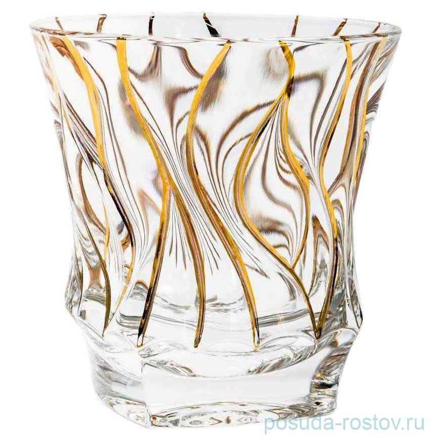 Стакан для виски 300 мл 6 шт "Bamboo /с золотом" хрусталь Йиглава / 314203