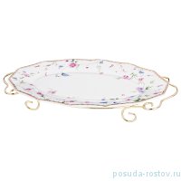 Блюдо 34 х 22 х 5 см овальное на подставке &quot;Мускари&quot; / 189469