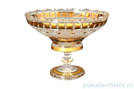 Конфетница 30 см н/н &quot;Max Crystal /Золотые окошки /шарики&quot; / 105422