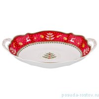Блюдо 28 х 19 х 5 см овальное с ручками &quot;Christmas Collection /Красная&quot; / 192112