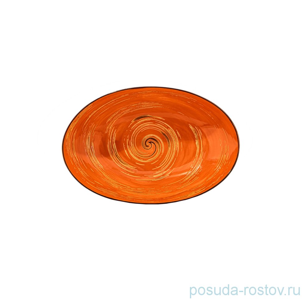 Салатник 25 х 16,5 х 6 см овальный оранжевый "Spiral" / 261596