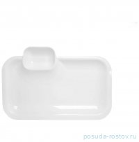 Блюдо 25 х 17 см прямоугольное с соусником &quot;Королевский белый /Royal White&quot; / 329475