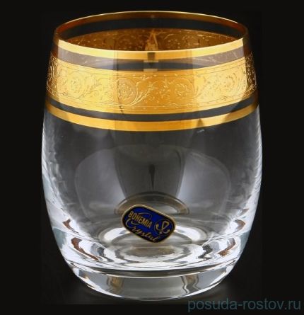 Стаканы для виски 300 мл 6 шт &quot;Клаб /Золотой цветочный кант&quot; / 099093