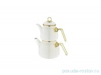 Набор чайников 2 предмета эмалированные (1 л, 2,1 л) кремовые &quot;ENAMEL COOKWARES&quot; / 295932