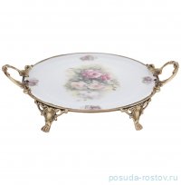 Блюдо 41 х 32 см круглое н/н с ручками &quot;Миниатюра&quot; / 279920