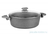 Кастрюля 24 х 12 см антипригарное покрытие 4,3 л серая &quot;GRANITE SINGLES&quot; / 295715
