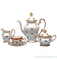 Кофейный сервиз на 6 персон 15 предметов &quot;Мелкие цветы /1016&quot; / 015722