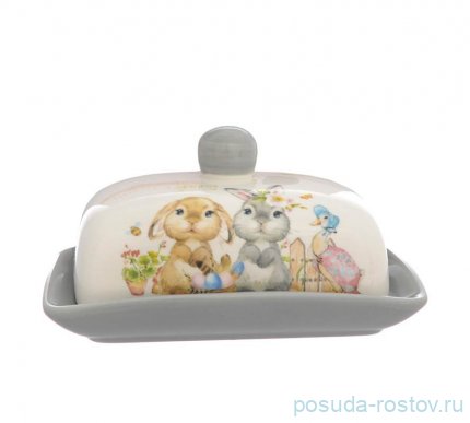 Маслёнка 17 х 12,5 х 8,3 см с крышкой &quot;Spring Bunnies&quot; / 280002
