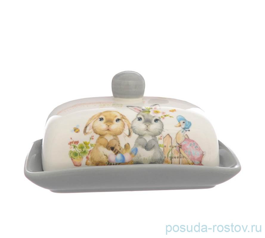 Маслёнка 17 х 12,5 х 8,3 см с крышкой "Spring Bunnies" / 280002