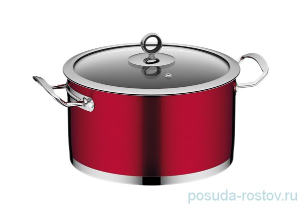 Кастрюля 24 см со стеклянной крышкой 5,8 л "CERVENA" / 164334