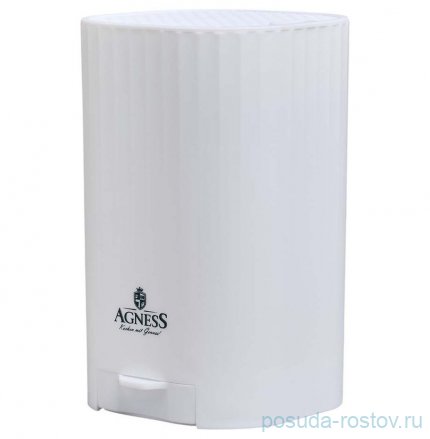 Подставка для ножей 13,6 х 14,6 х 23 см с точильным камнем белая Agness  / 378417