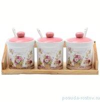 Набор банок для сыпучих продуктов с ложками на подставке 250 мл  / 130132
