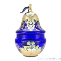 Ваза с крышкой-Груша большая 12,5 х 24 см &quot;Лепка синяя&quot; / 256210