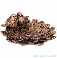 Подставка для мелочей 8 х 20 см &quot;Птички на цветке&quot; /бронза / 309608
