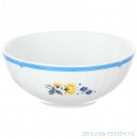 Пиала 11 см &quot;Соната /Цветы /Голубая кайма&quot; / 369802