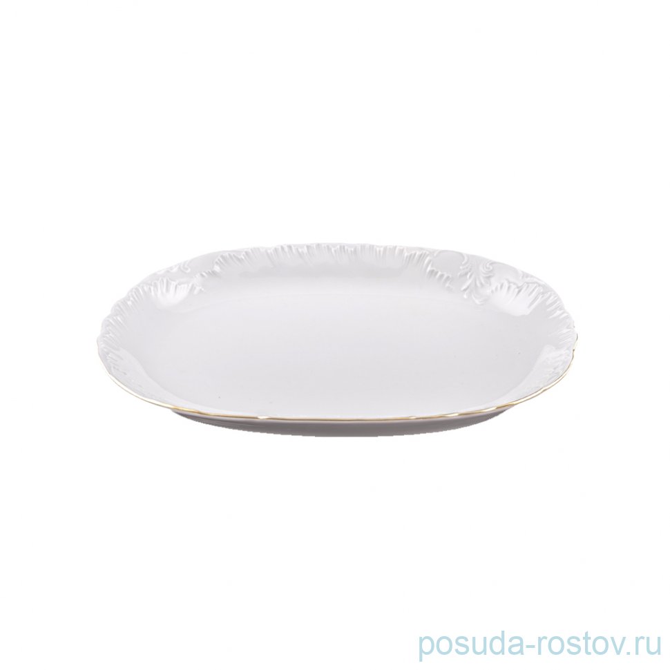 Блюдо 33 х 23 см овальное "Рококо /Отводка золото"  / 109930