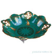 Фруктовница 27 см Барбарина &quot;Ювел /Зелёный с золотым узором&quot;  / 057484