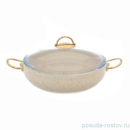 Жаровня 28 см с крышкой антипригарное покрытие слоновая кость &quot;Leydi /Repast&quot; / 236537