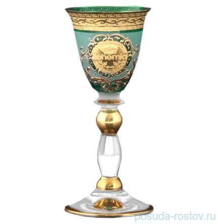 Рюмки 60 мл 6 шт зелёные &quot;Грация /Богемия /Антик золото&quot; B-G / 086993