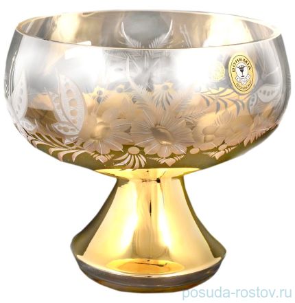 Ваза для конфет 20 см н/н &quot;Матовые цветы и Золото&quot; E-V / 053177