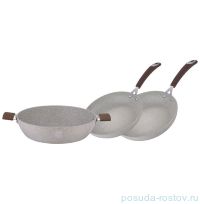 Набор сковород 3 предмета (20, 24 см, сотейник 28 см) &quot;Beige Stone Touch Line&quot; / 134566