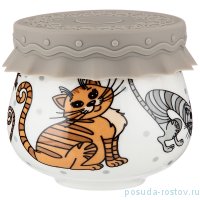 Банка для меда/варенья 180 мл с силиконовой крышкой &quot;Озорные коты&quot; / 252321