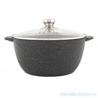 Кастрюля 28 см с крышкой антипригарное покрытие 6 л &quot;Гранит /Black&quot; / 232953