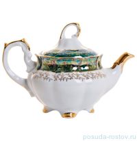 Заварочный чайник 1,1 л &quot;Мария /Зелёная с золотыми листиками&quot; / 043596