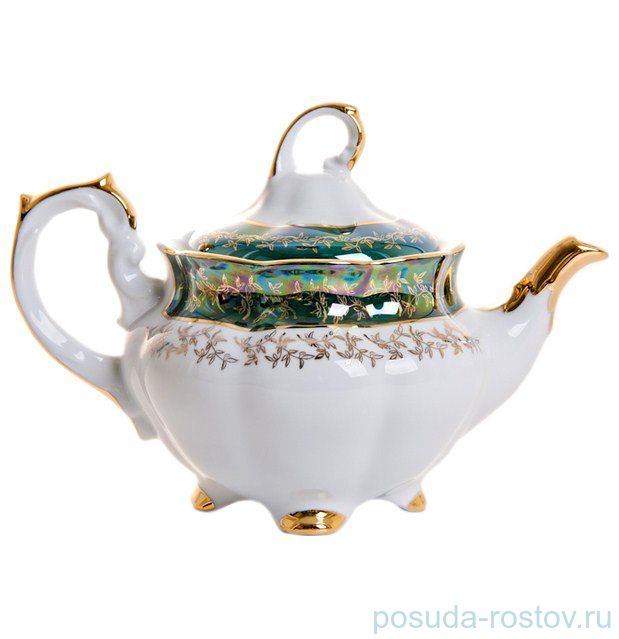 Заварочный чайник 1,1 л "Мария /Зелёная с золотыми листиками" / 043596